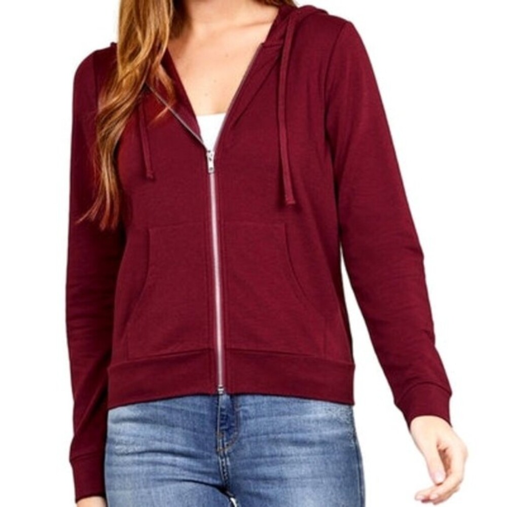 Burgundy Terry Jacket 1X